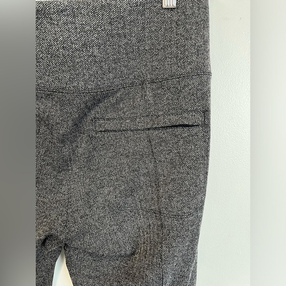 Athleta Gray Delaney Herringbone Pants Women’s Large Fitted Textured Leggings - Picture 10 of 16